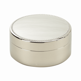 Beaded Round Box, Nickel Plated 3.5"