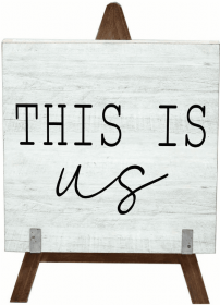 This is Us Wooden A-Frame Freestanding Home Decor-Farmhouse Wood Signs | Vintage Decor for Tables- Wedding Decor- Table Top- Home and Kitchen (White)