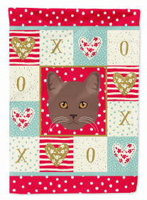 York Chocolate Cat Love Flag Garden Size