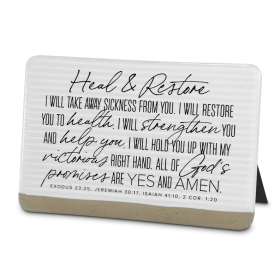 Tabletop Plaque Heal And Restore White