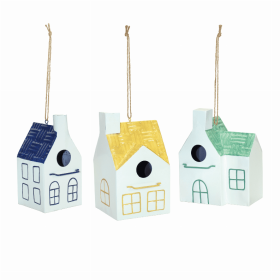 Bird House (Set of 3) 8.25"H, 8.5"H, 9"H Metal