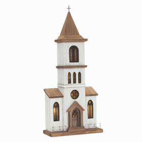 Church 11"L x 25.25"H Wood/Iron UL/USB Plug Included