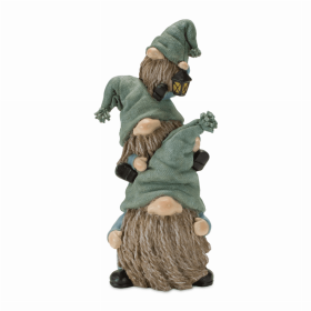 Triple Gnome Stack (Set of 2) 5.25"L x 11"H Resin