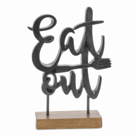 Eat Out Sign 5.25"L x 8.75"H Resin