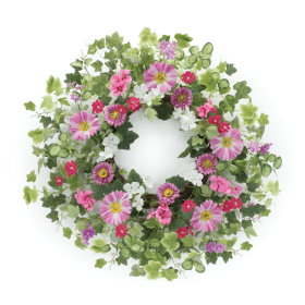 Mixed Floral and Ivy Leaf Wreath