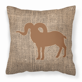 Sheep Burlap and Brown BB1007 Fabric Decorative Pillow