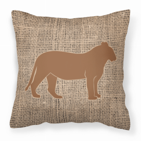 Tiger Burlap and Brown BB1010 Fabric Decorative Pillow