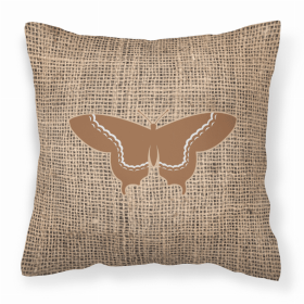 Butterfly Burlap and Brown BB1030 Fabric Decorative Pillow