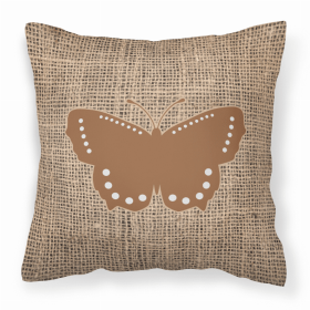 Butterfly Burlap and Brown BB1033 Fabric Decorative Pillow