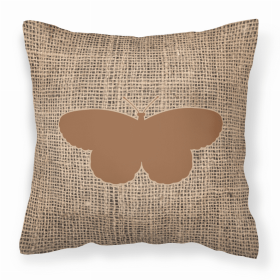 Butterfly Burlap and Brown BB1052 Fabric Decorative Pillow
