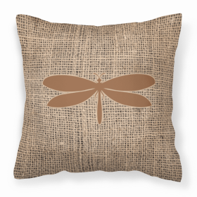 Moth Burlap and Brown BB1061 Fabric Decorative Pillow