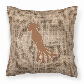 Squid Burlap and Brown BB1096 Fabric Decorative Pillow