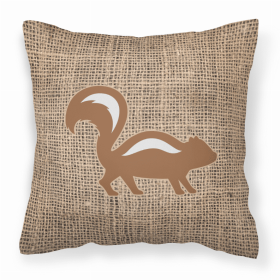 Skunk Burlap and Brown BB1125 Fabric Decorative Pillow