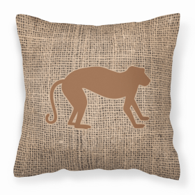 Monkey Burlap and Brown BB1128 Fabric Decorative Pillow