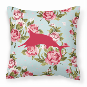 Fish - Marlin Shabby Chic Blue Roses BB1026 Fabric Decorative Pillow