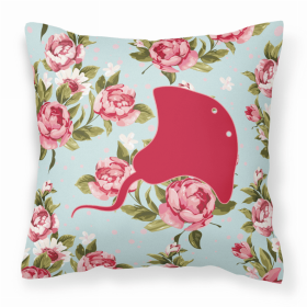 Stingray Shabby Chic Blue Roses BB1095 Fabric Decorative Pillow