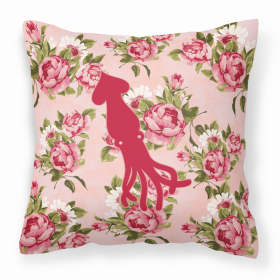 Squid Shabby Chic Pink Roses  Fabric Decorative Pillow
