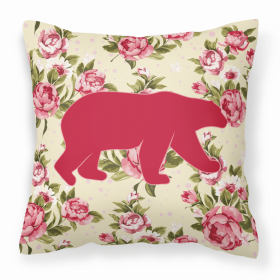 Bear Shabby Chic Yellow Roses   Fabric Decorative Pillow