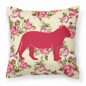 Tiger Shabby Chic Yellow Roses   Fabric Decorative Pillow