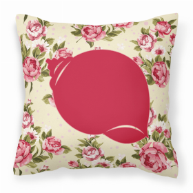 Shell Shabby Chic Yellow Roses  Fabric Decorative Pillow