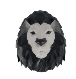 Anne Home - Origami Lion Head Wall DÃ©cor