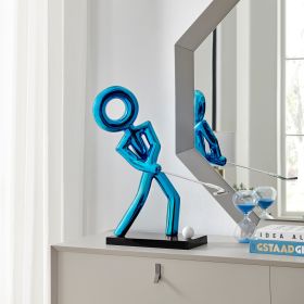 Golf Man Sculpture (Color: Metallic Blue)