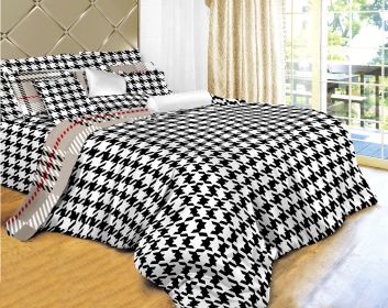 Twin Size Duvet Cover Sheets Set (Option: Houndstooth Check)