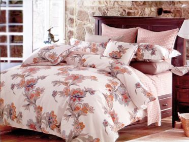 6 Piece Duvet Cover Sheets Set, Abloom (Option: King Size)