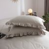 Twin Size 4 piece Duvet Cover Set Ruffled Bedding 100% Cotton
