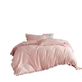 Twin Size 4 piece Duvet Cover Set Ruffled Bedding 100% Cotton (Option: Bertha)