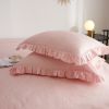 Twin Size 4 piece Duvet Cover Set Ruffled Bedding 100% Cotton