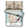 Queen Size 6 Piece Duvet Cover Sheets Set