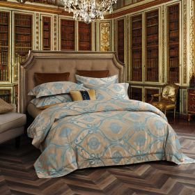 Queen Size Duvet Cover Set Jacquard Top & 100% Cotton Inside (Option: Dubai)