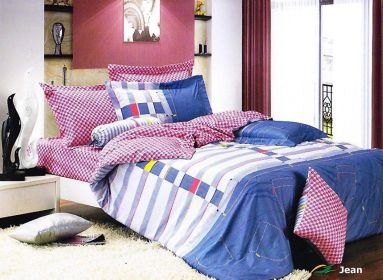 Twin Size Duvet Cover Sheets Set (Option: Jean)