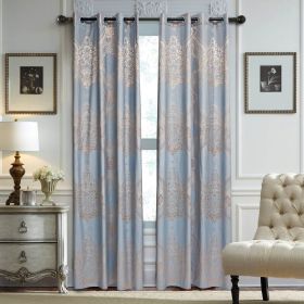 Curtains Damask Jacquard Grommet Semi-Blackout, Tall 60x100 (Option: Nantes)