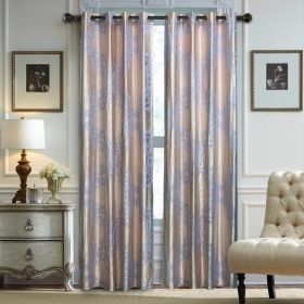 Curtains Damask Jacquard, Grommet, Semi-Blackout, Tall 60x100 inches (Option: Perugia)