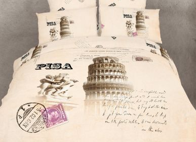 Twin Size Duvet Cover Sheets Set (Option: Pisa)