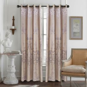 Curtains Damask Jacquard Grommet Semi-Blackout, Tall 60x100 (Option: Rennes)