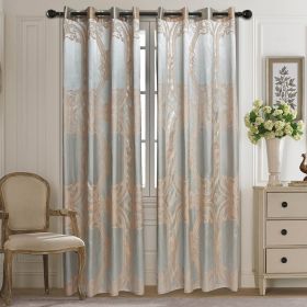 Curtains Damask Jacquard Grommet Semi-Blackout, Tall 60x100 (Option: Rounen)