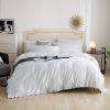 6 piece Duvet Cover Set Ruffled Bedding 100% Cotton
