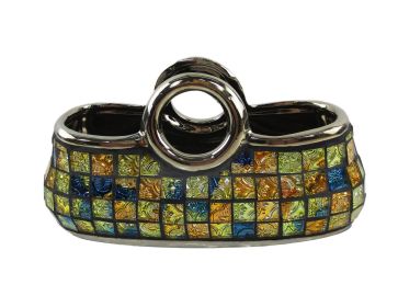Purse Decorative Ceramic & Glass Flower Vase (Option: 10 1/4" x 4 1/4" x 5"(H))