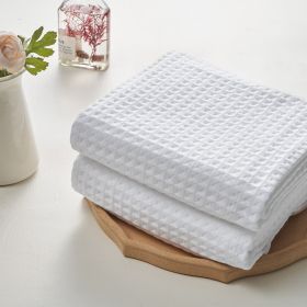 Waffle Bath Towels (Option: White  Color)