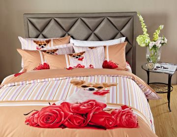 Twin Size Duvet Cover Sheets Set (Option: Cutie Pie)