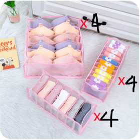 Underwear Storage Box Non-woven Fabric (Option: Pink-12PCS)