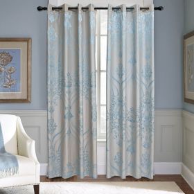 Curtains Damask Jacquard Grommet Semi-Blackout, Tall 60x100 (Option: Troyes)